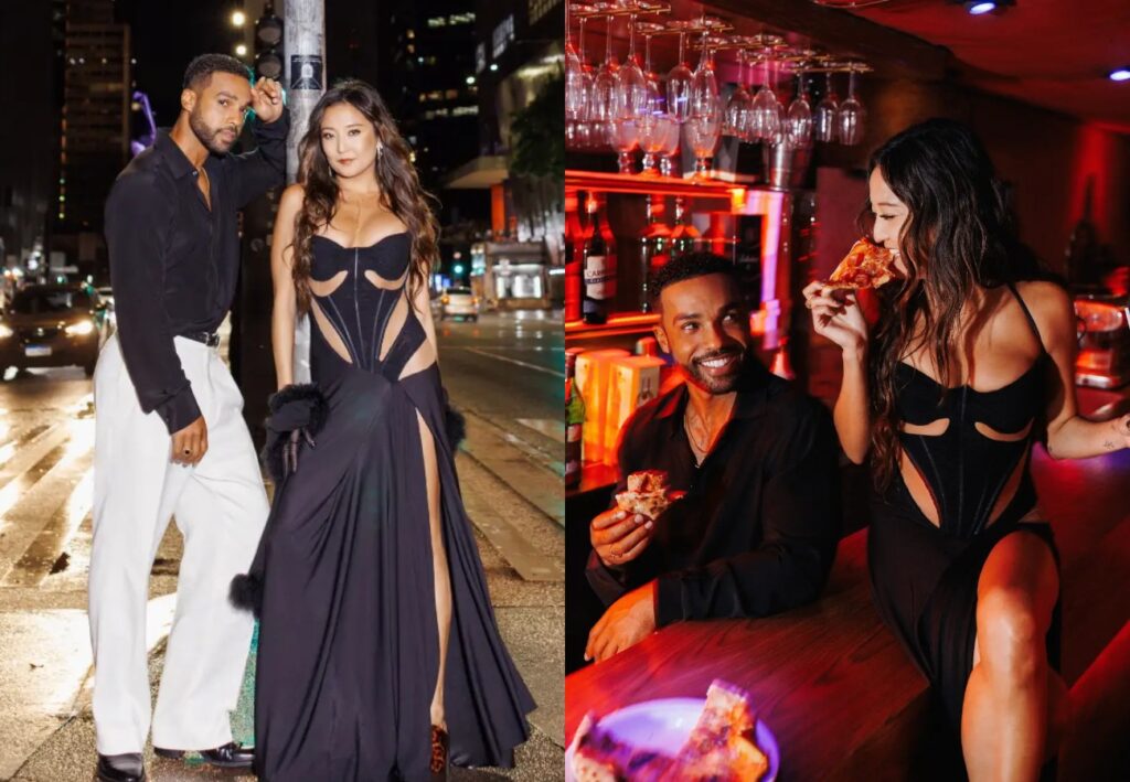 Η Ashley Park του Emily in Paris με δημιουργία Celia Kritharioti Haute Couture στο Σάο Πάολο